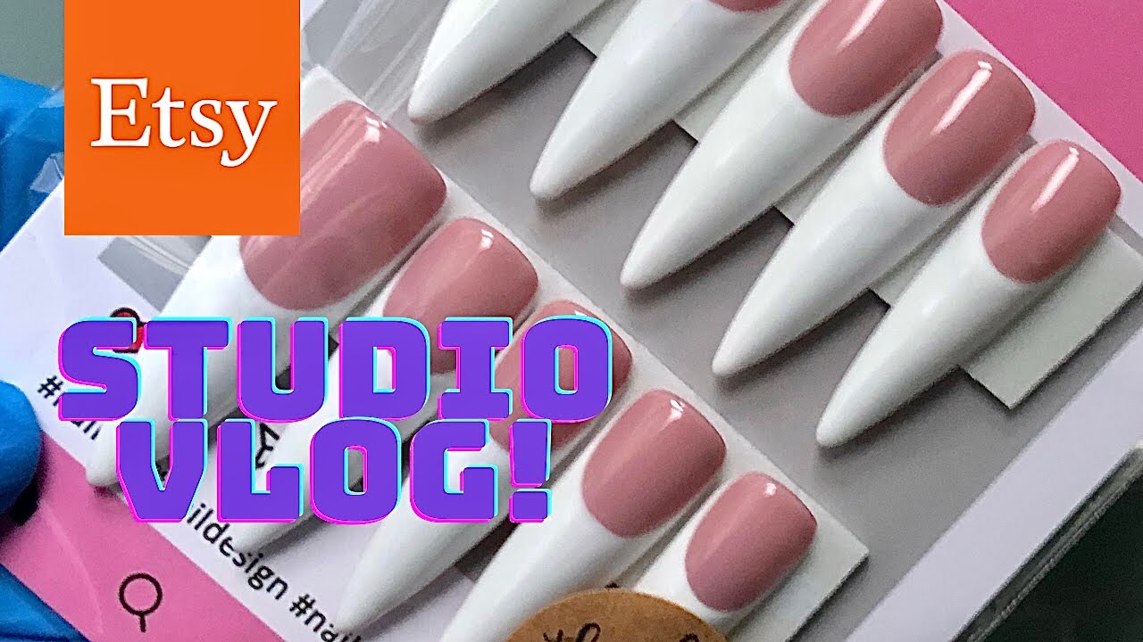 Small Business Studio Vlog | Press on Nails on Etsy 🌸