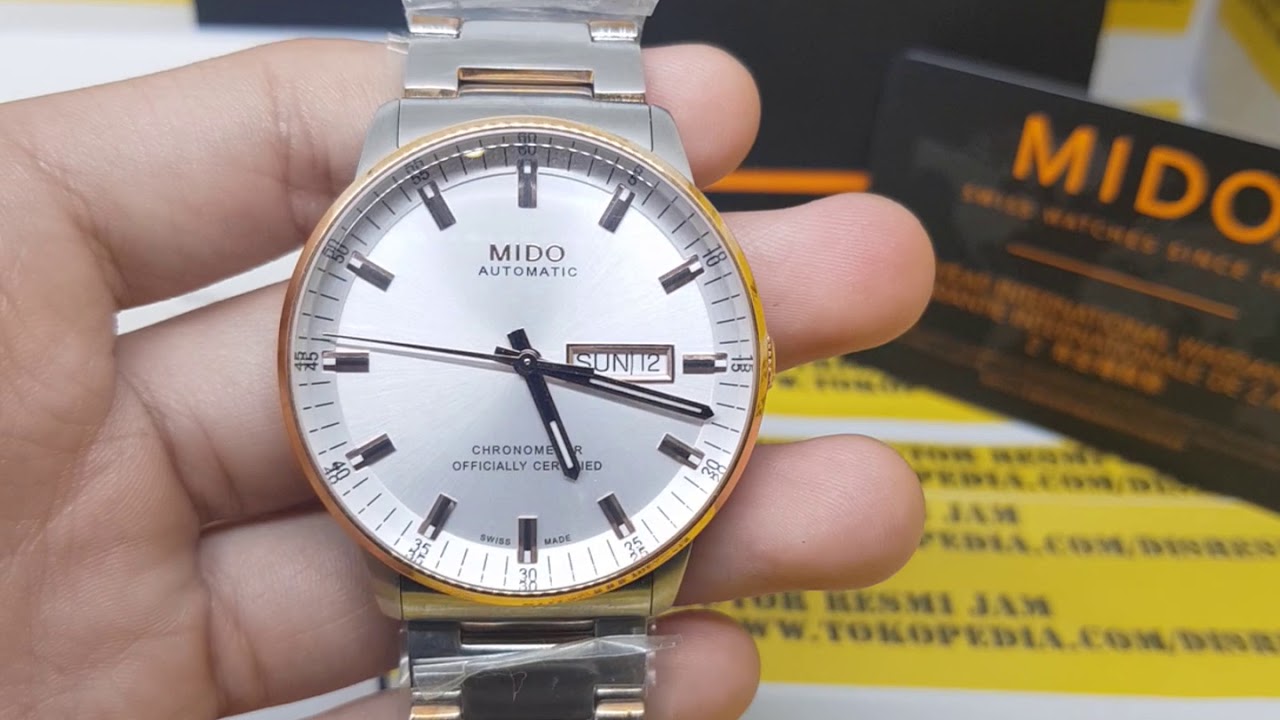 JAM TANGAN ORIGINAL MIDO CHRONOMETER SILVER ROSE GOLD