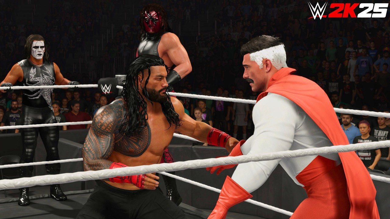 Роман Рейнс, Рэнди Ортон и Скала против Омни-Мэна, Кейна и Стинга | WWE 2K25 RAW 4K