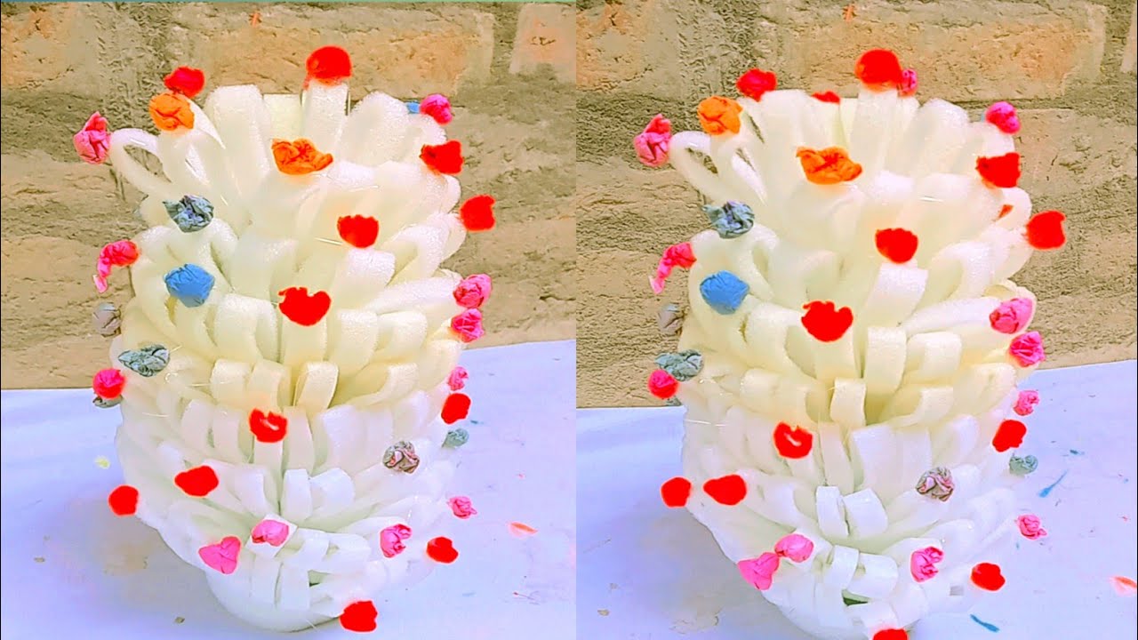 Guldasta banane ka trika easy diy |foam sheet craft |easy guldasta banana |best out of waste