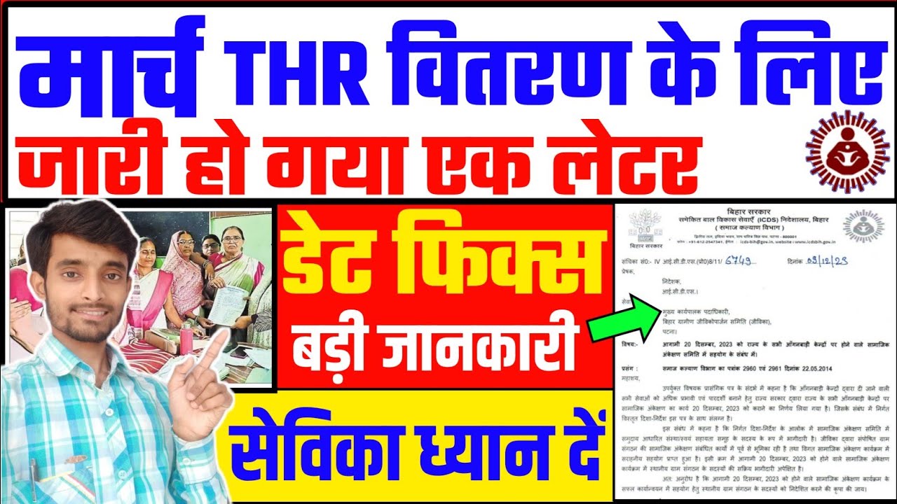 मार्च ‌THR वितरण के लिए पत्र जारी | ‌Anganwadi March THR Date | Atuls Thoughts Anganwadi