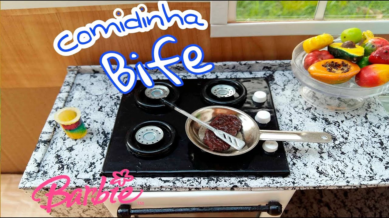 Como fazer miniatura de comidinha/ bife.
