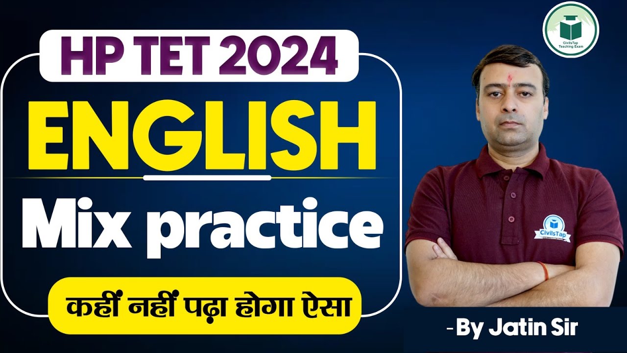 English: Mix Practice Questions for HP TET 2024 English | HP TET Exam English Preparation Classes