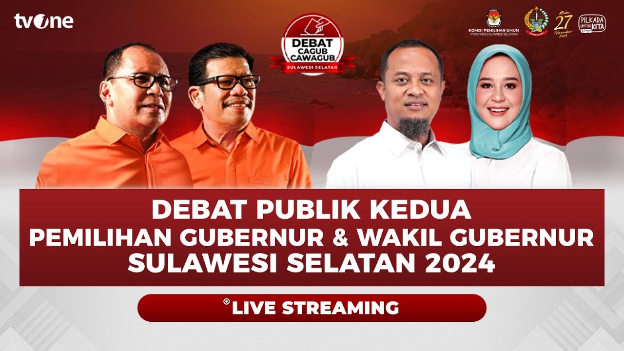 [LIVE] Debat Publik Kedua Pemilihan Gubernur & Wakil Gubernur Sulawesi Selatan 2024 | tvOne
