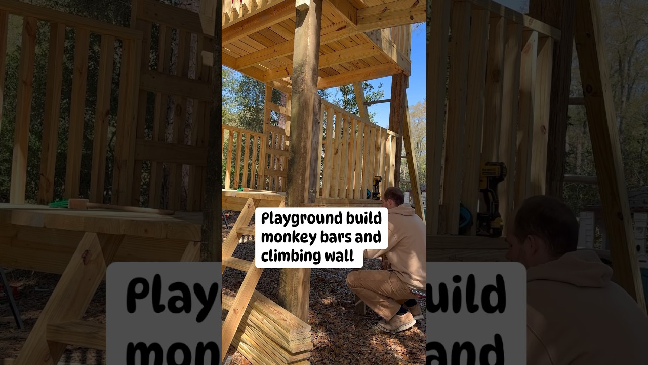 Backyard Playground, Monkey bars and Climbing Wall