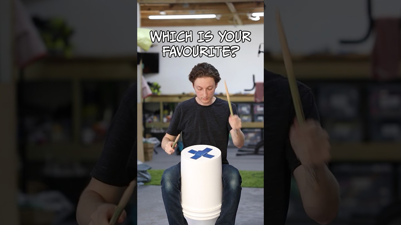 Bucket Drumming &ndash; Regular vs Taped vs Bass Boosted #shorts