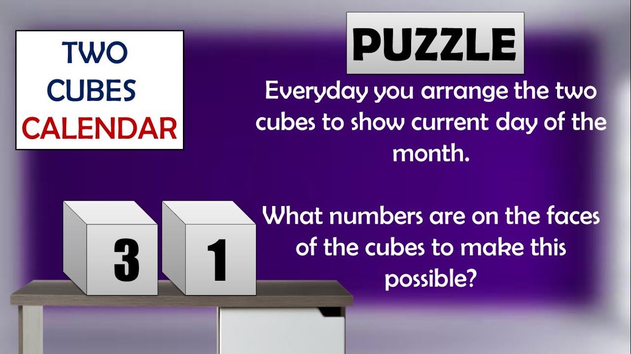Facebook Interview Puzzle || Two Cubes Calendar || Logic Questions Asked At Facebook Interviews