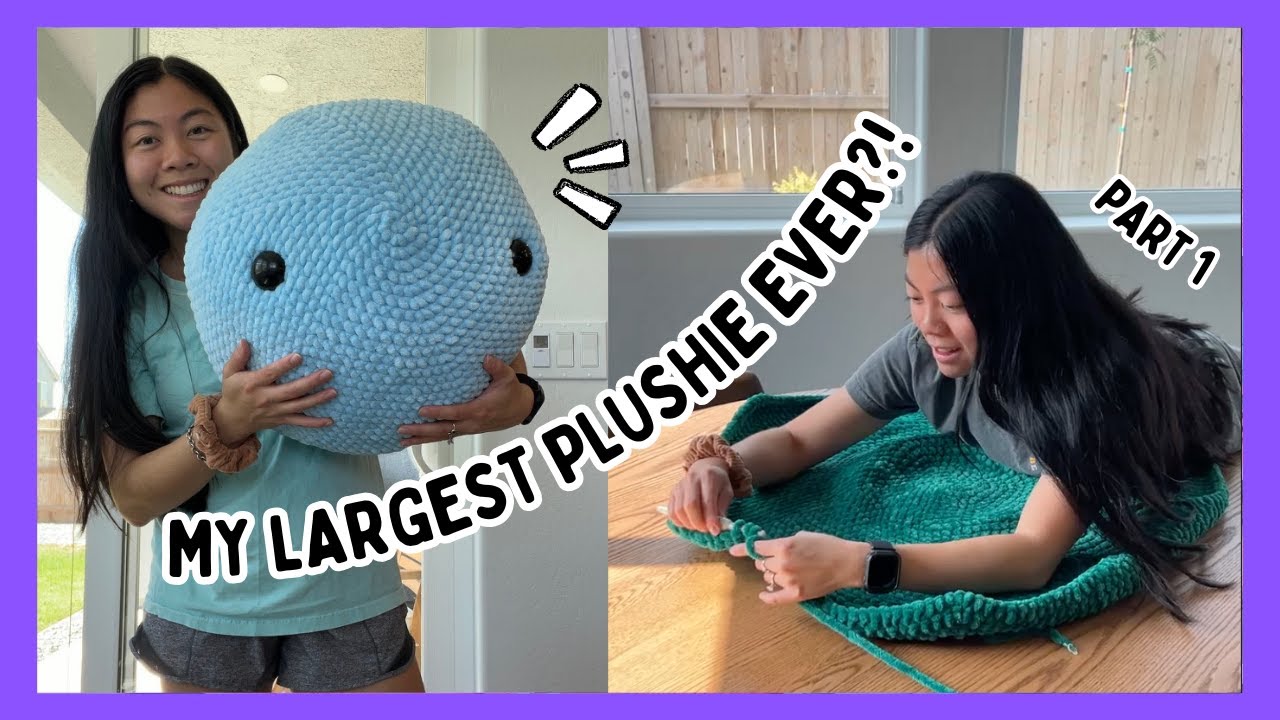 Making My LARGEST Plushie Ever!? 🧶🐢 Crochet With Me! Can I Make It As Big As A King Size Bed?! PT 1