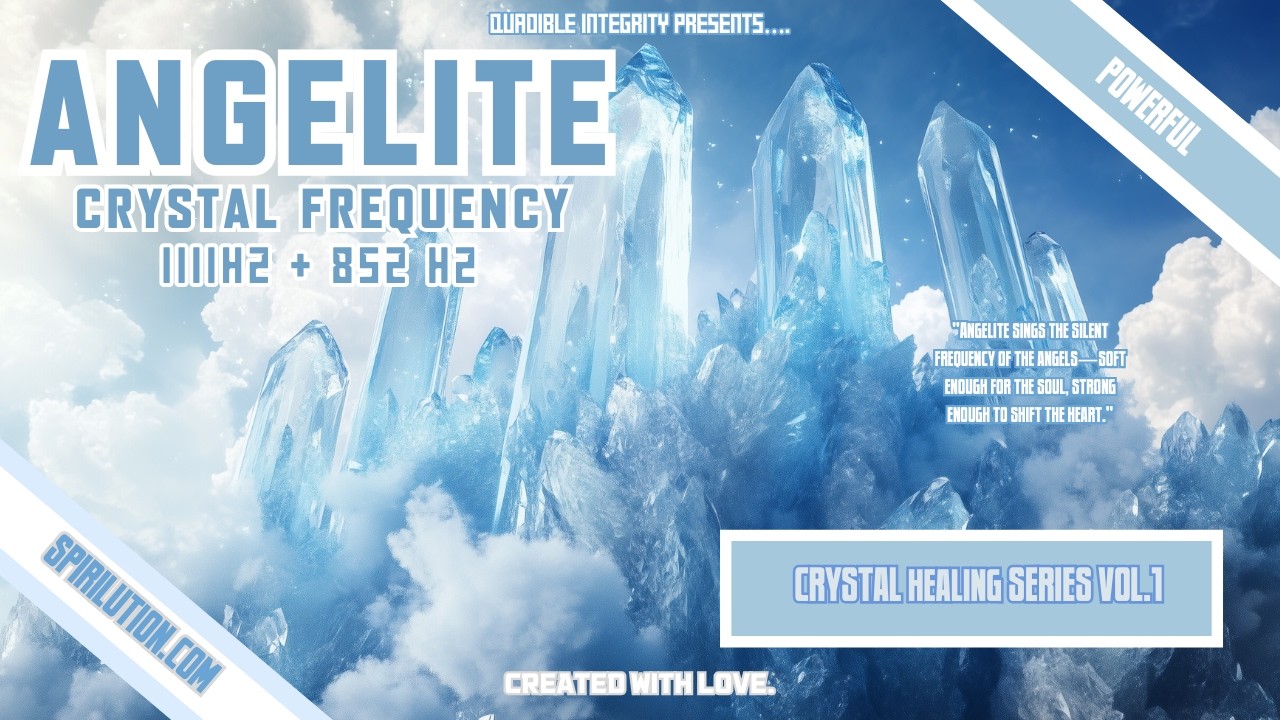 ★Angelite Crystal Frequency★ Angelic Communication, Peace,  Intuition, Protection 1111Hz + 852  Hz