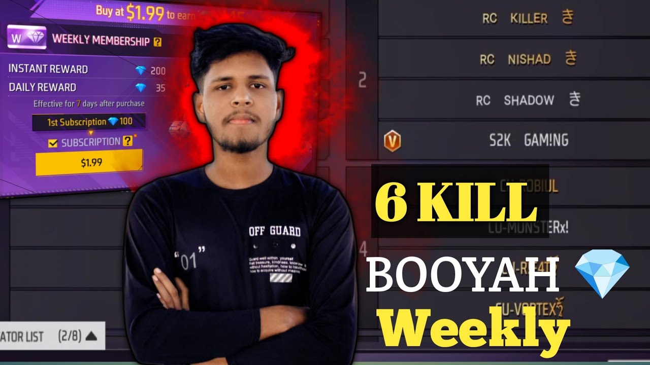 6 KILL + BOOYAH Weekly 💎🔥Going Live Now! Don’t Miss The Action! 🎮
