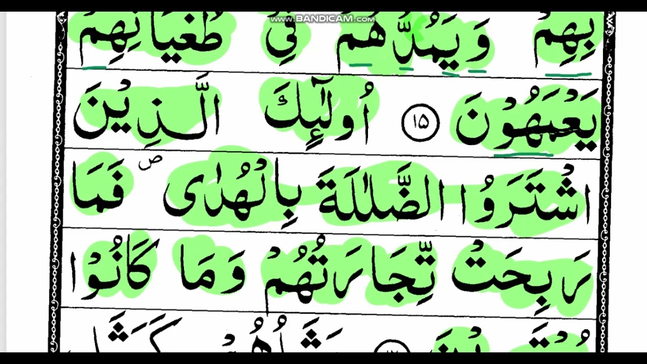 Learn Surah Baqarah 15-16 I Surah Al Baqarah I Learn to read for Beginners With Hijja