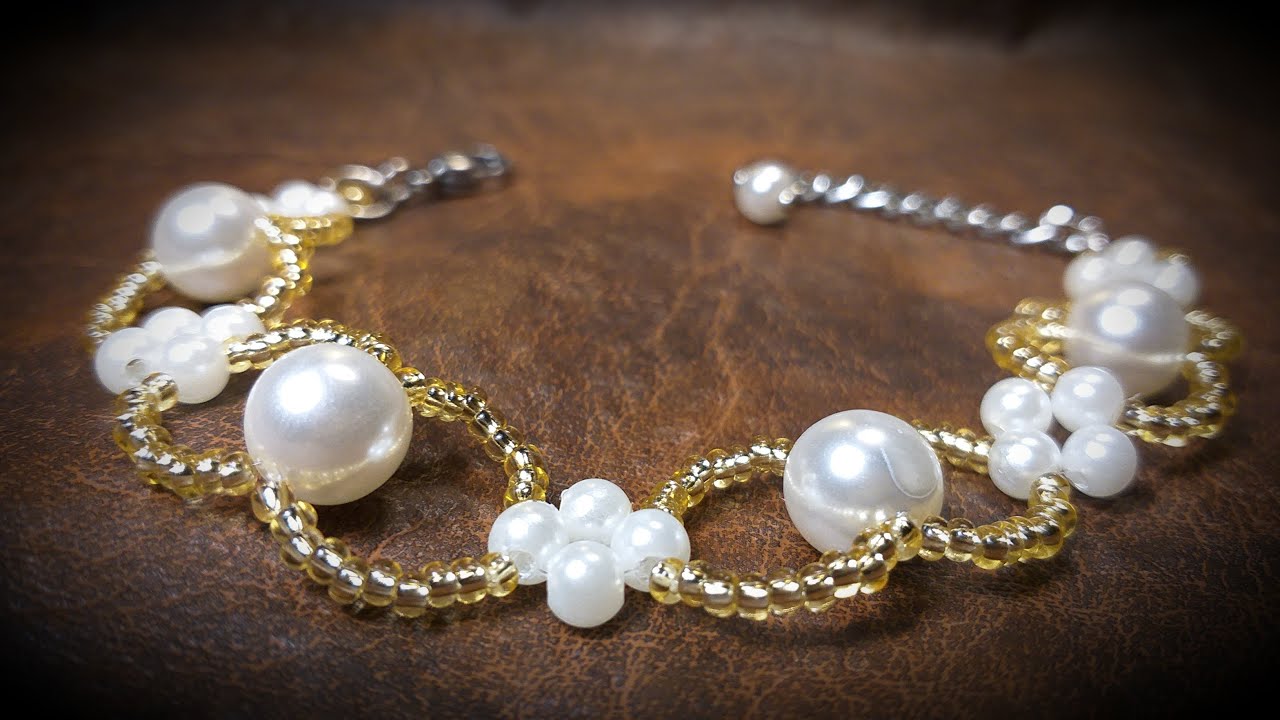 Linda y Fácil Pulsera de Perlas y Mostacillas...Clase #327!!!