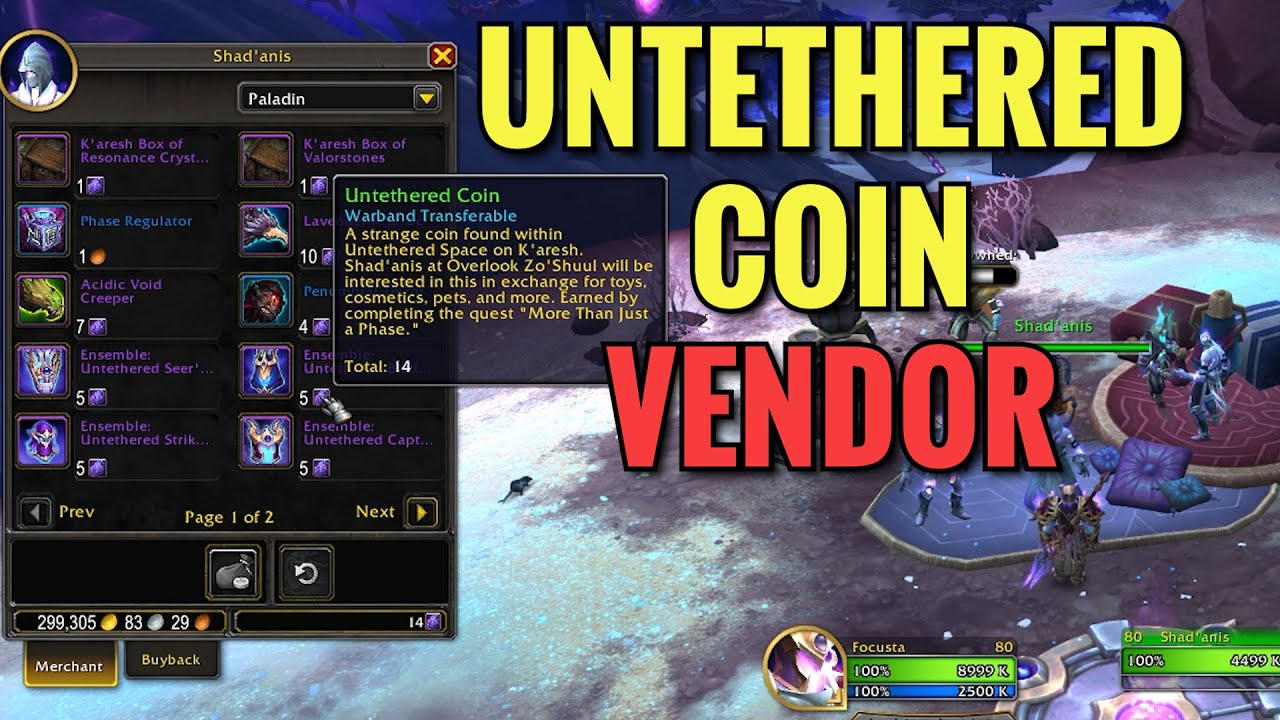 Untethered Coin Vendor Location (WoW TWW)