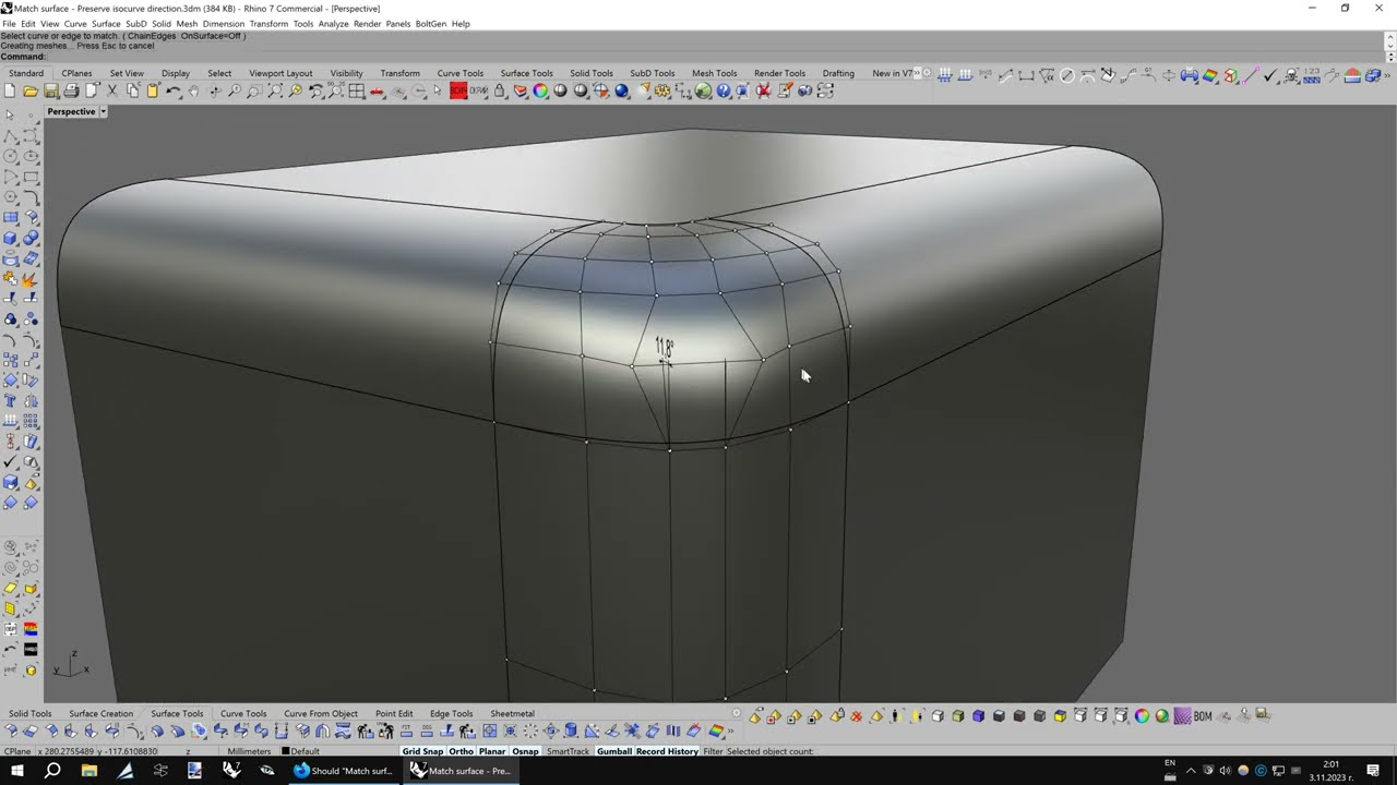 Bug in Rhino 7 - 