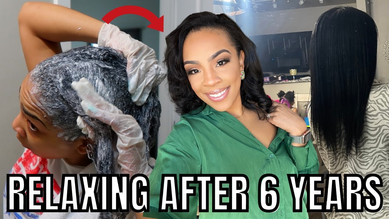 RELAXING MY HAIR AFTER 6 YEARS NATURAL!!! | OMG😱 | DYING MY HAIR BLACK!