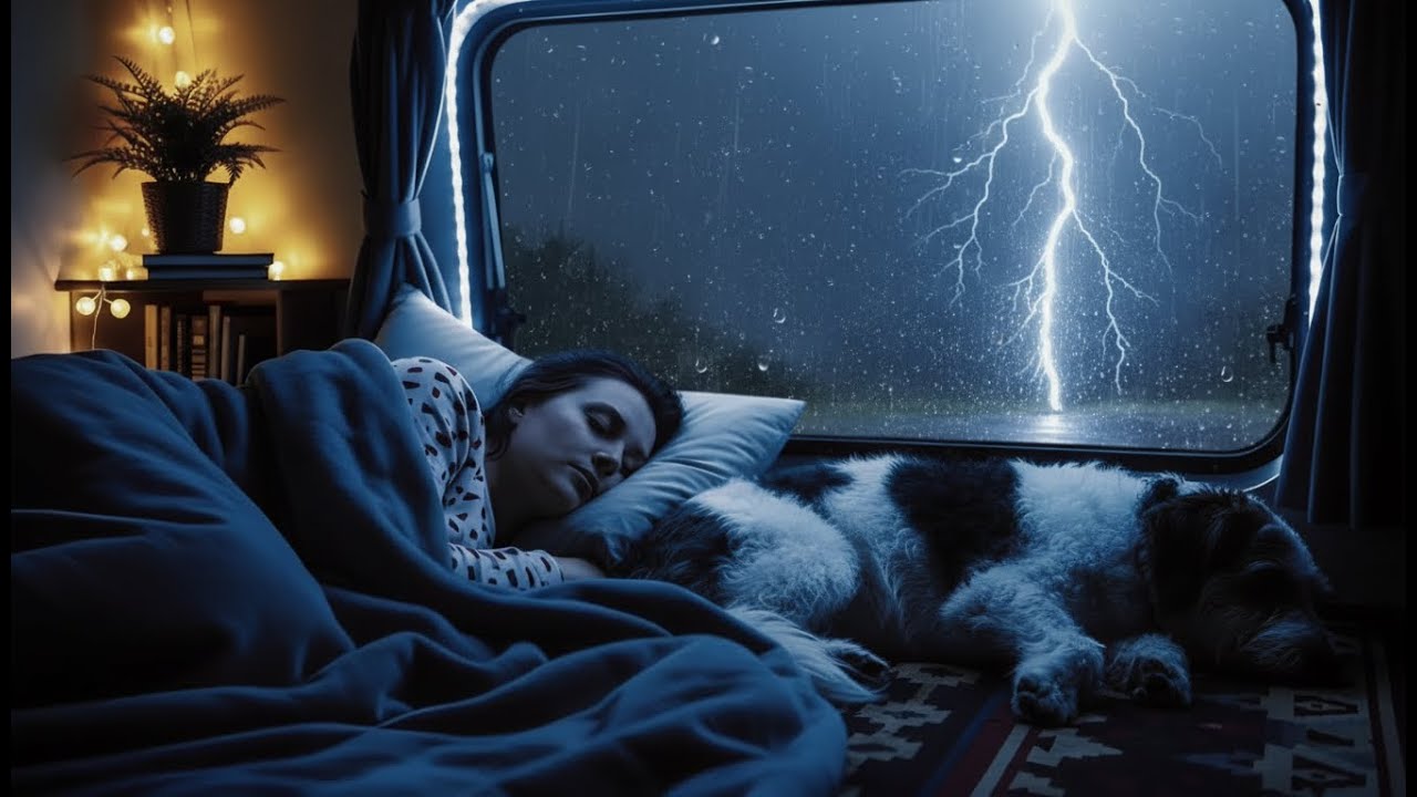 Rainstorm on Car Roof ⛈️🚘 Rolling Thunder for a Cozy Deep Night