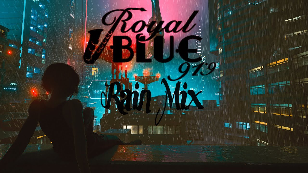 Cyberpunk 2077 Royal Blue Radio/Jazz ambient rain mix to distress