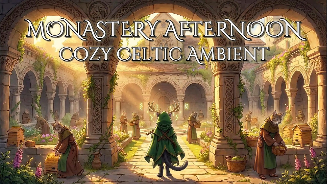 Monastery Afternoon ☀️ Cozy Celtic Fantasy Ambient Music (3 Hours) | Relaxing Study & Deep Focus