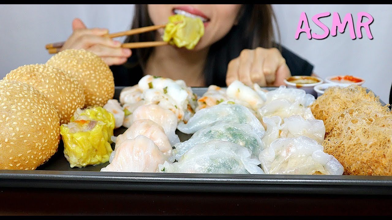 ASMR Chinese dim sum (Chewy, crunchy eating sounds) 먹방