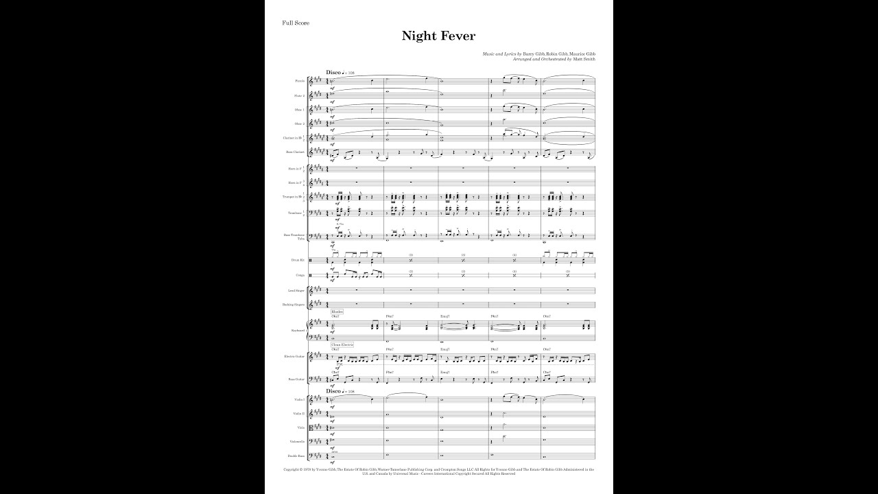 Night Fever - Bee Gees (Orchestra arrangement)