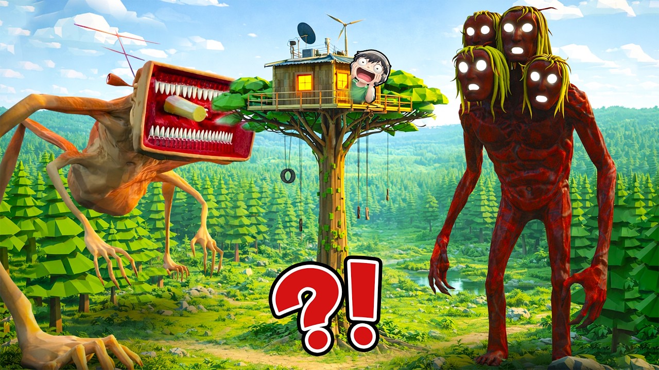 SURVIVING From TREE HEAD and MEGAHORND HEAD on TREE BASE in Garry's Mod!
