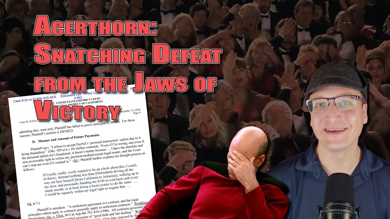 Acerthorn faces Sanctions over PayPal fee pettiness (Stebbins v. CMDR Imperialsalt)