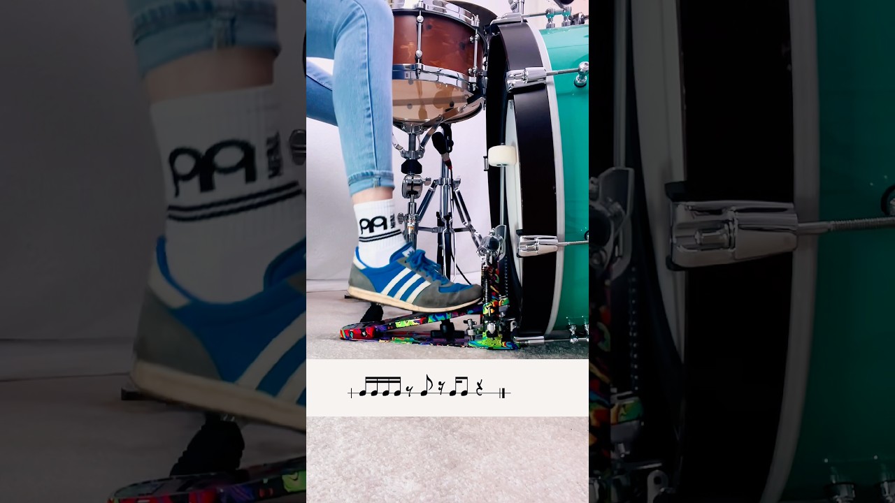 Power, precision & control 🔥 #heeltoe #christinneddens #adidas #kickdrum #practicing #shorts #drums