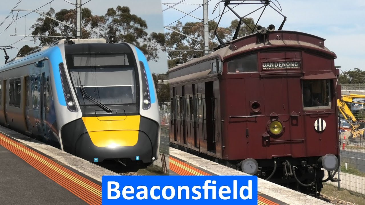 Trains at Beaconsfield; Metro, V/Line & Steam Trains - Melbourne Transport [4K]