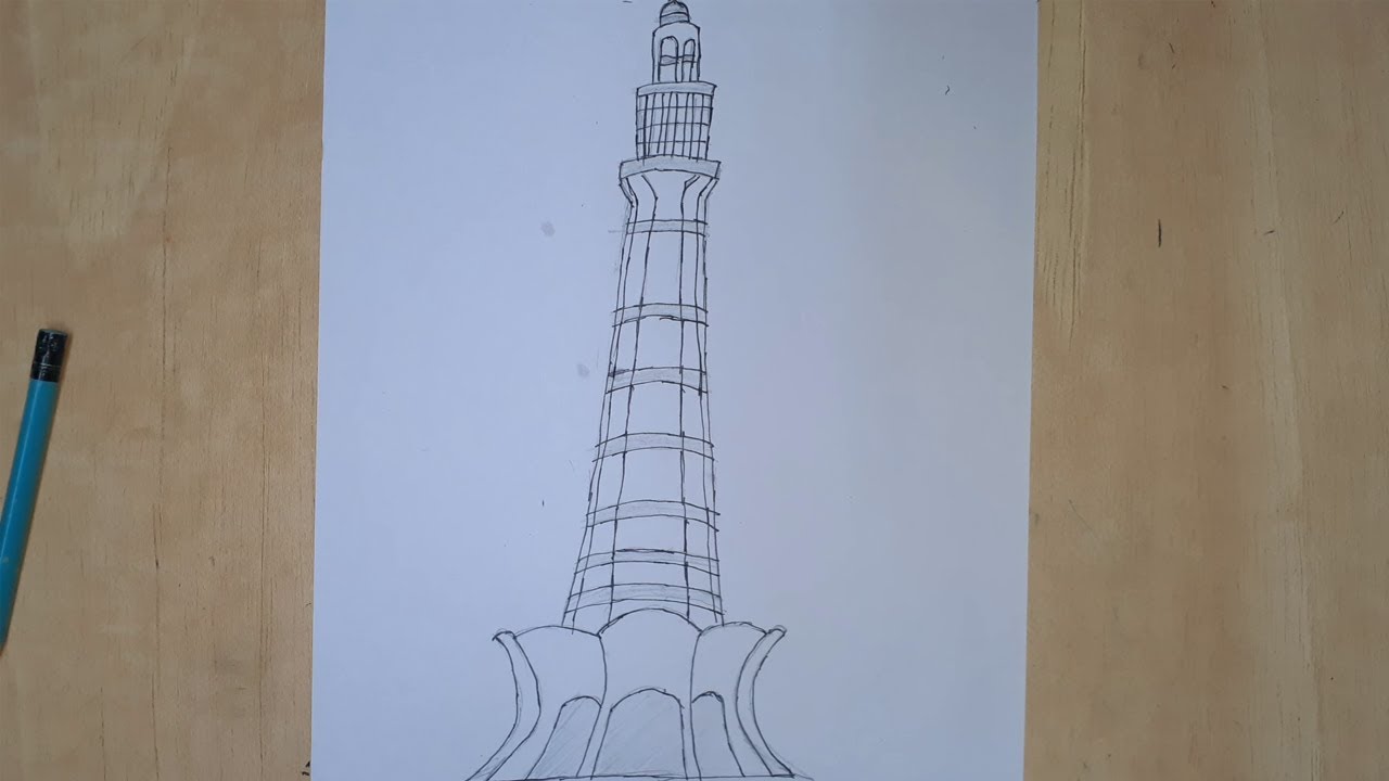 How to draw Minar e Pakistan | Drawing Minar e Pakistan | My Sketching