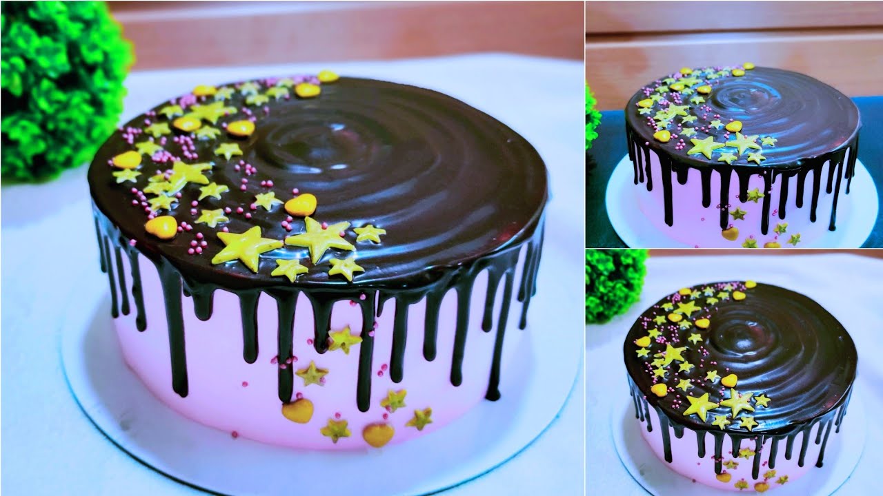 perfect Dark chocolate Drip Cake // Birthday cake decorating Ideas for beginners //chocolatecake