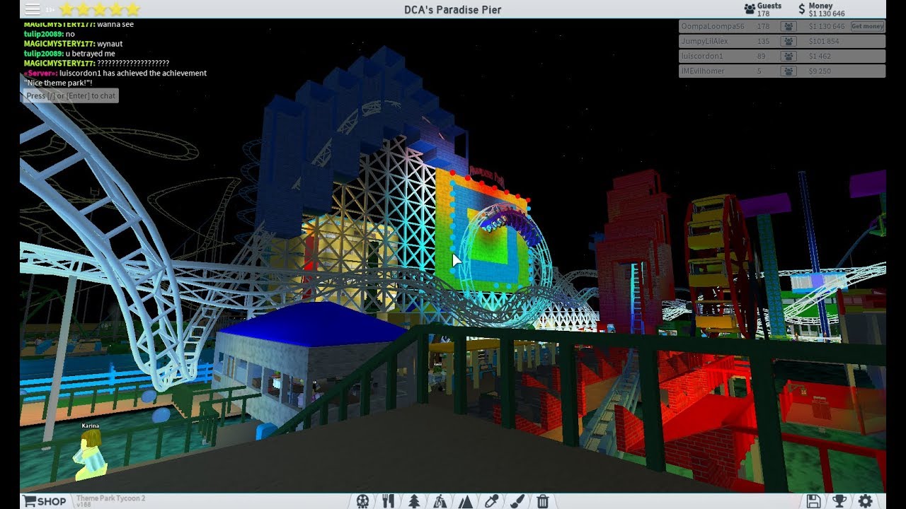 ROBLOX Theme Park Tycoon 2: Disney California Adventure Paradise Pier Recreation 2011 - 2018