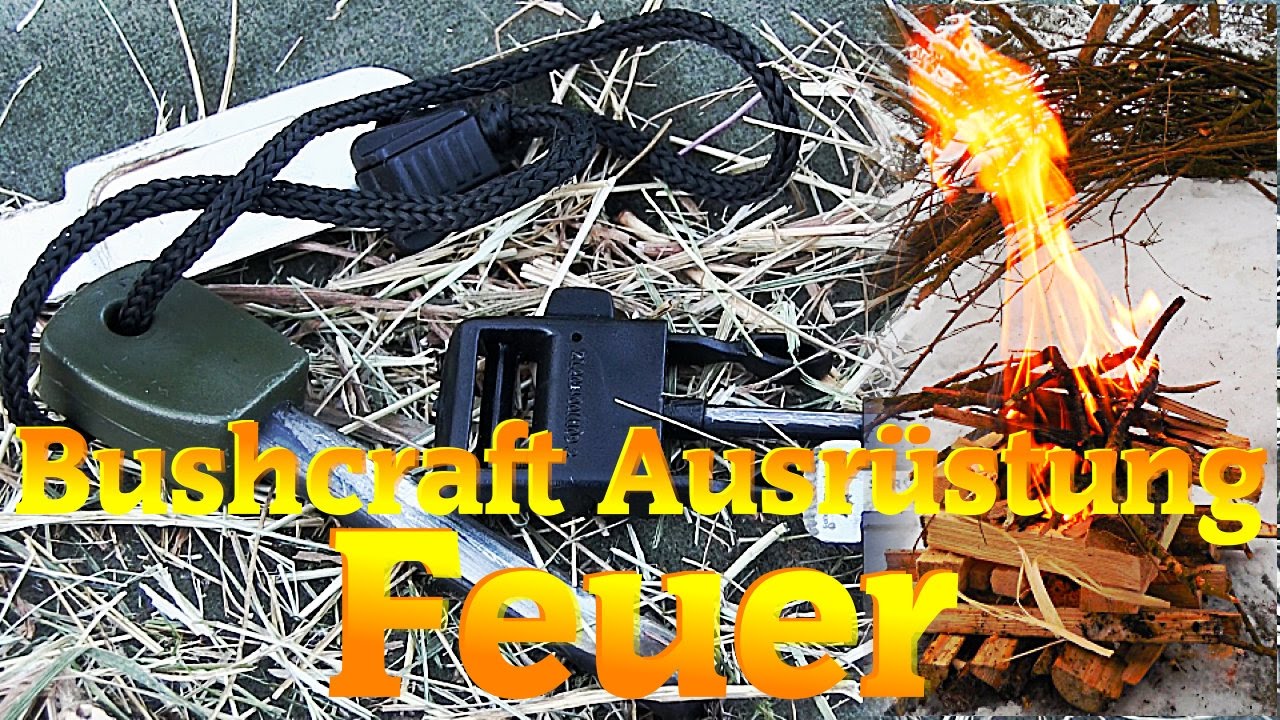 Waldläufer Ausrüstung: Feuer anzünden - Sturmstreichholz, Feuerstahl, Wikinger Funkenschläger, ...