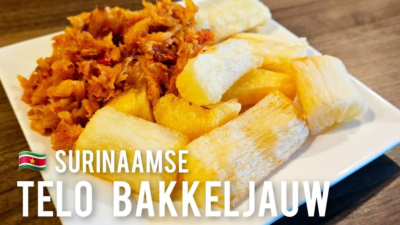 🇸🇷 Telo Bakkeljauw maken|fried cassava with codfish|