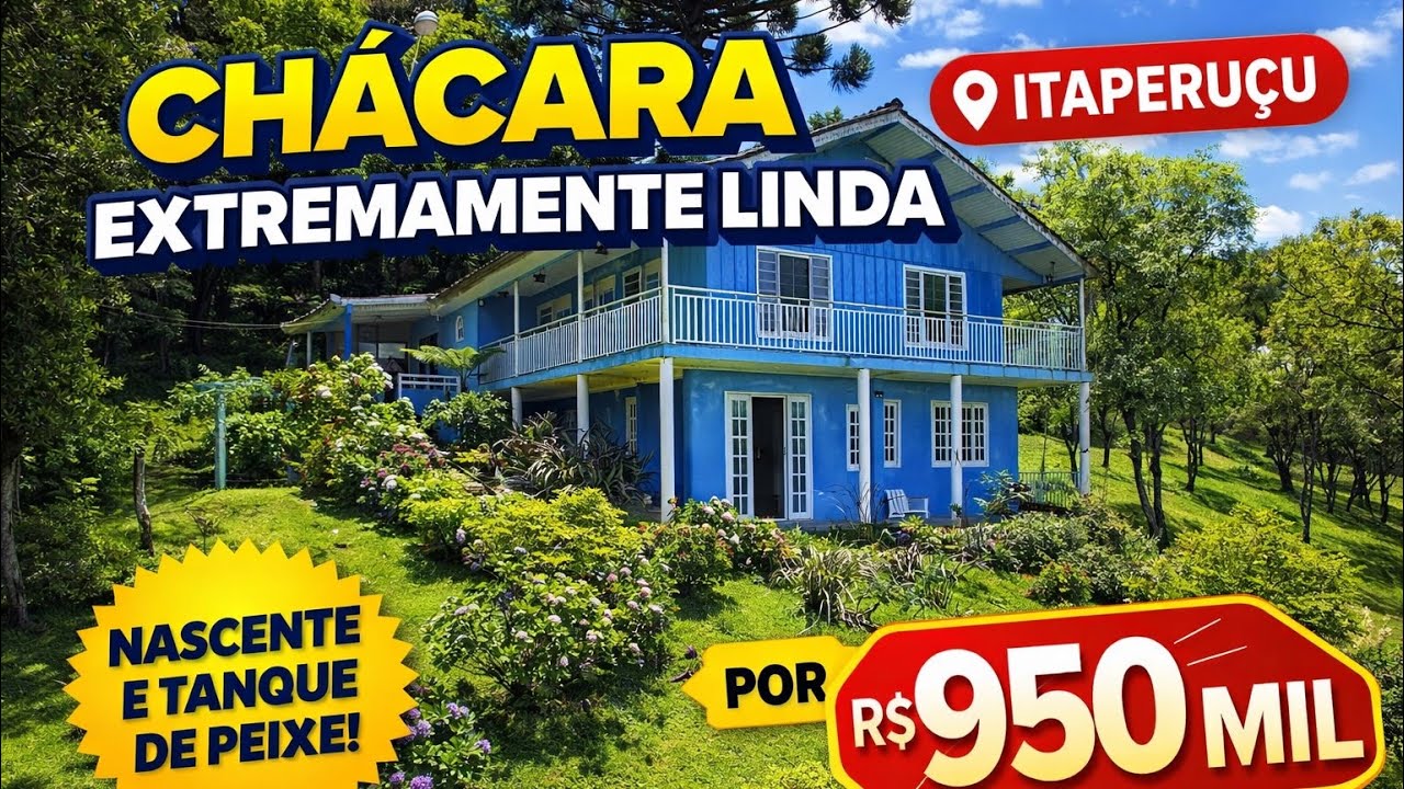 VOCÊ VAI SE APAIXONAR! CHÁCARA EM ITAPERUÇU COM LAZER COMPLETO! NASCENTE E 2 CASAS! PRÓX DO CENTRO