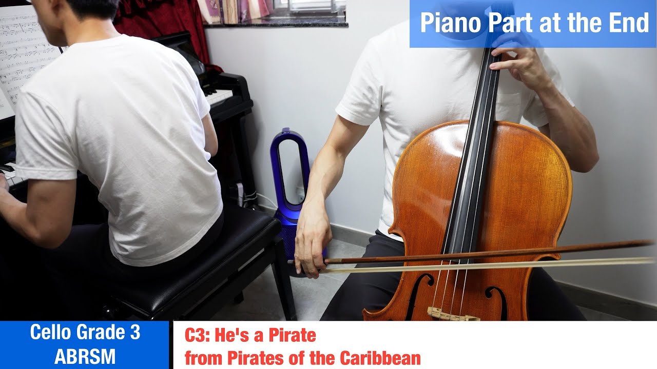 C3: He's a Pirate | ABRSM 2024 Grade 3 Cello | with piano 