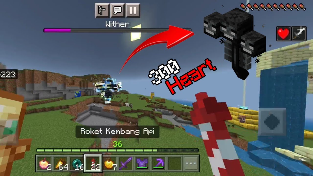 Beat Wither in Minecraft trial - Minecraft boss fight
