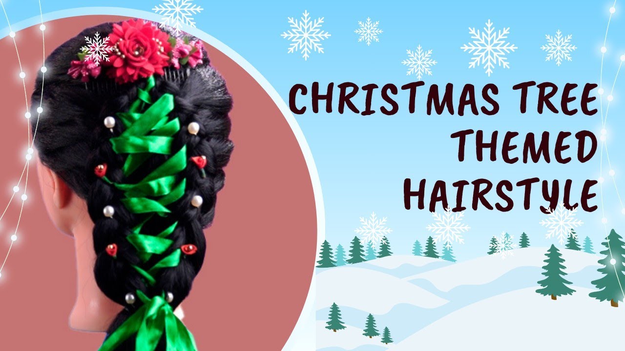 Perfect Christmas Tree Hairstyle for girls  | christmas tree themed hairstyle |