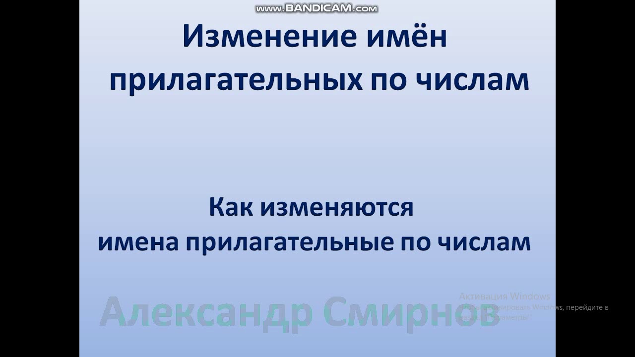 урок русского языка # 90 во 2 классе по теме: Изменение имён прилагательных по числам