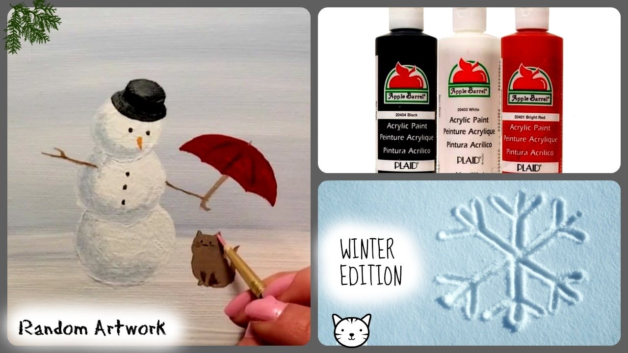 The Kind Snowman - Acrylic Painting On Canvas | Berenice