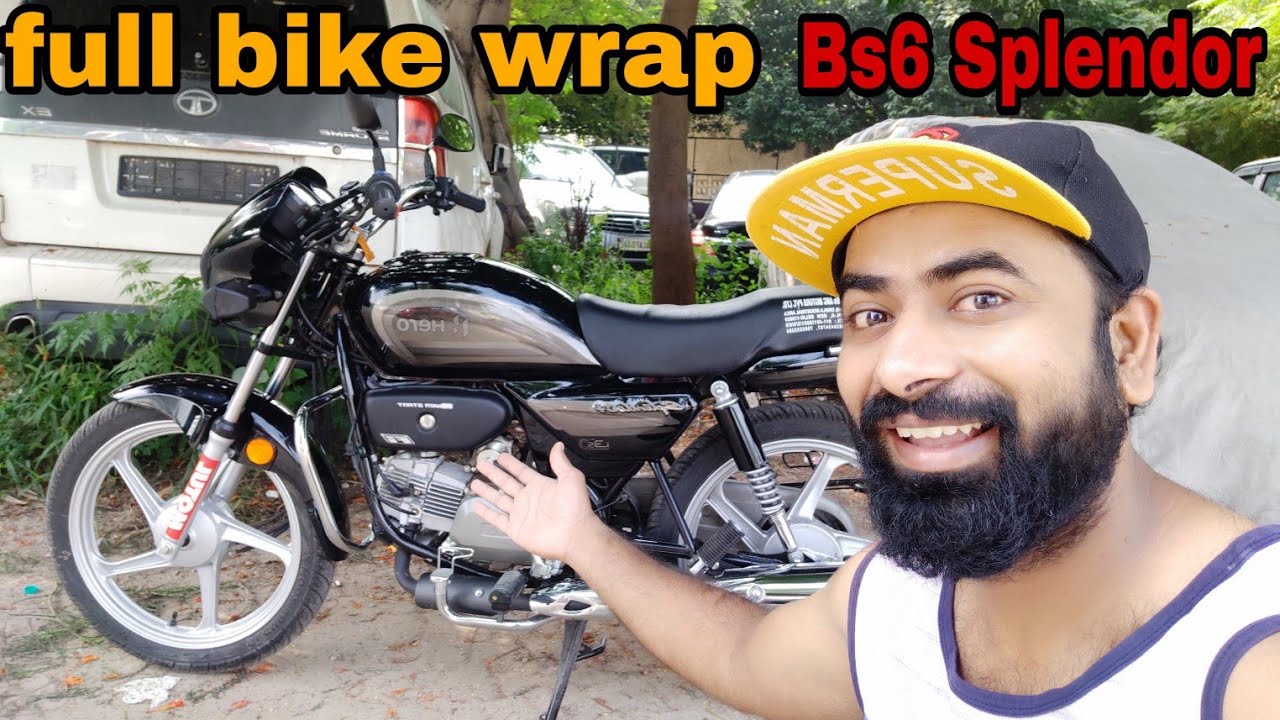 finally wrap krwa hi diya😅| hero splendor bs6 i3s | sticker modification