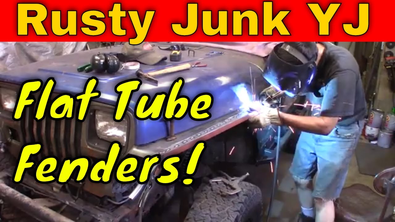 Custom Flat Tube Fender Action for Project Rusty Junk YJ Wrangler