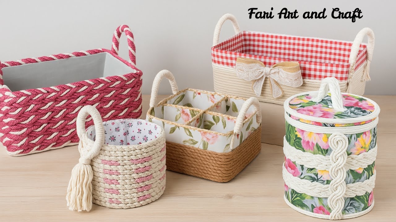 Turning Ugly Boxes into Pinterest-Worthy Baskets!!😱😱♻️ #fariartandcraft