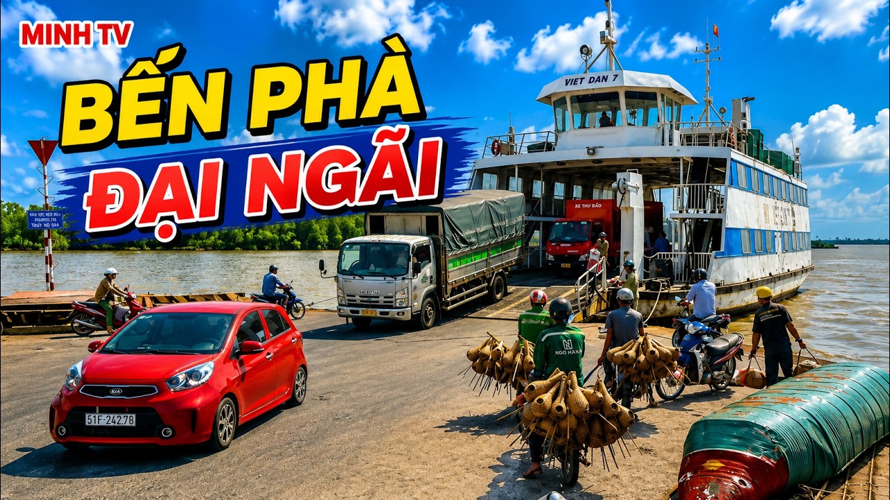 Phà Đại Ngãi Nối Hai Tỉnh Sóc Trăng Và Trà Vinh Trên Tuyến Quốc Lộ 60.