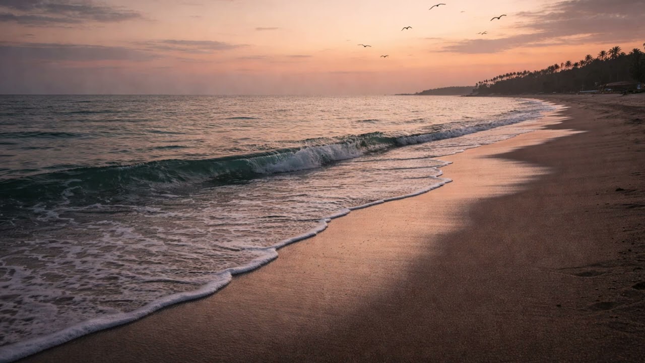 波の音とカモメ｜静かな海辺のビーチ｜睡眠・作業用環境音（1時間）