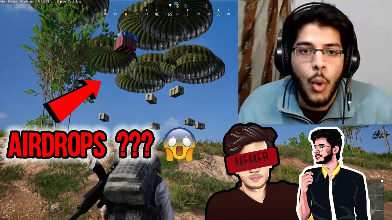 10+ AIRDROPS IN PUBG PC with NTD PLAYZ & MUNEEB KI MEMES  | Extra Thugs