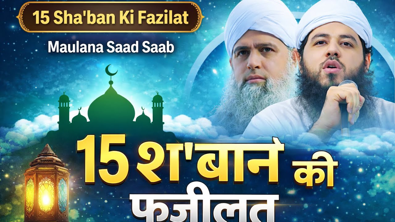15 Shaban Ki Fazilat 🤲🏻 | Maulana Saad Saab | 15 शाबान की फज़ीलत मौलाना साद साब बयान 