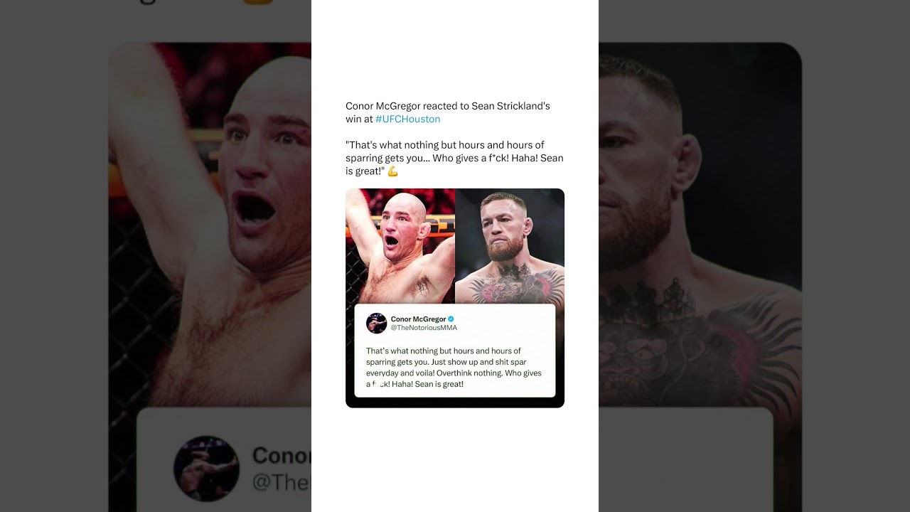 Conor McGregor reacted to Sean Strickland's win at UFC Houston 👀