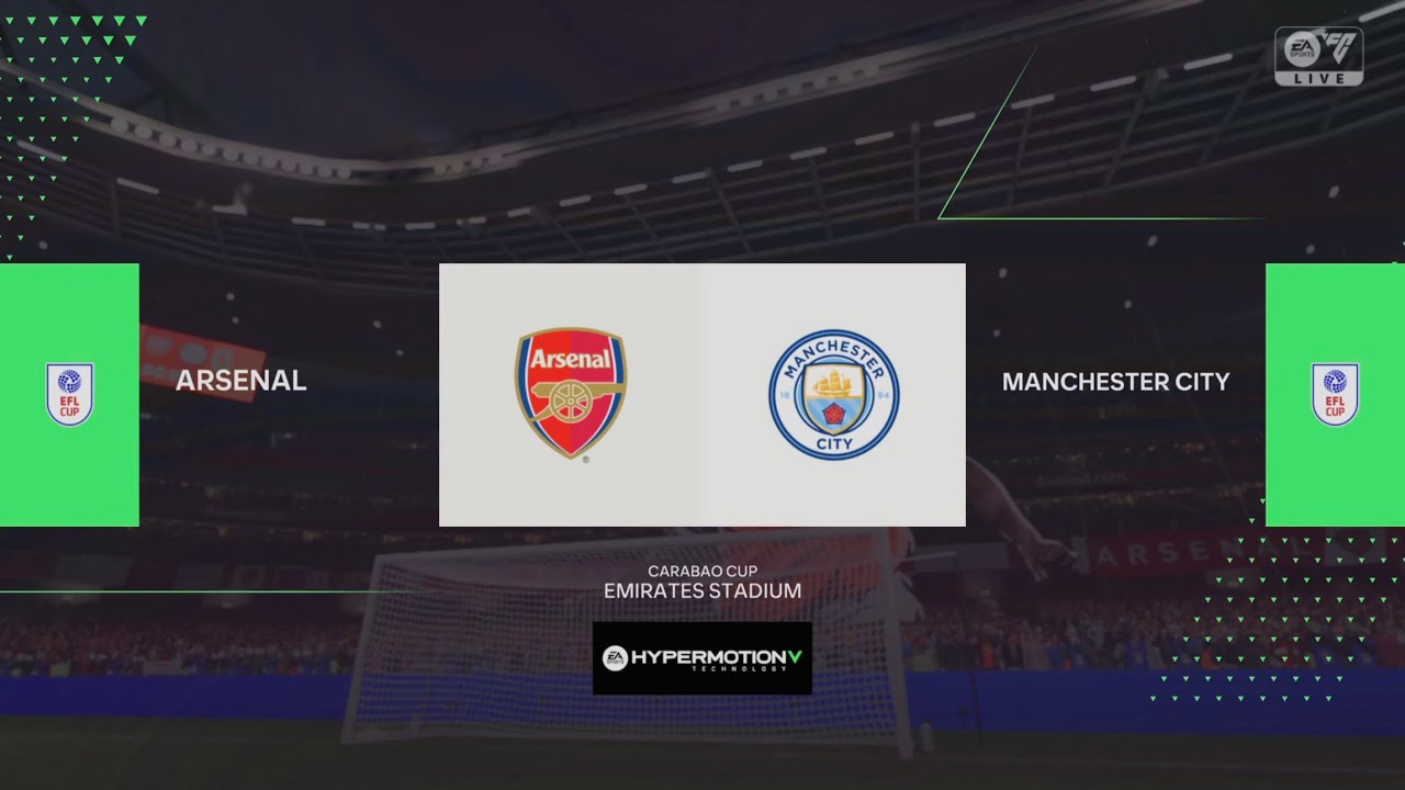 Arsenal vs Manchester City Carabao Cup Semi-Final 2nd Leg 2026