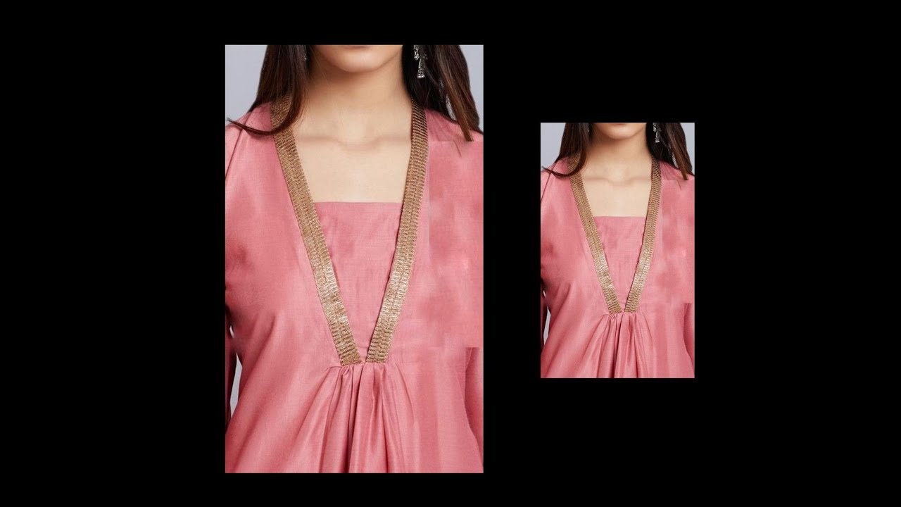 Stylish Flat V Neck Gathered Top Drafting and Cutting - Very Simple & Easy Making Kurti