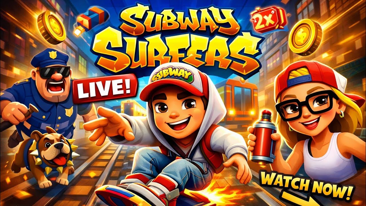 Live on 🔴 collect for 50000 coin? Subway surfers